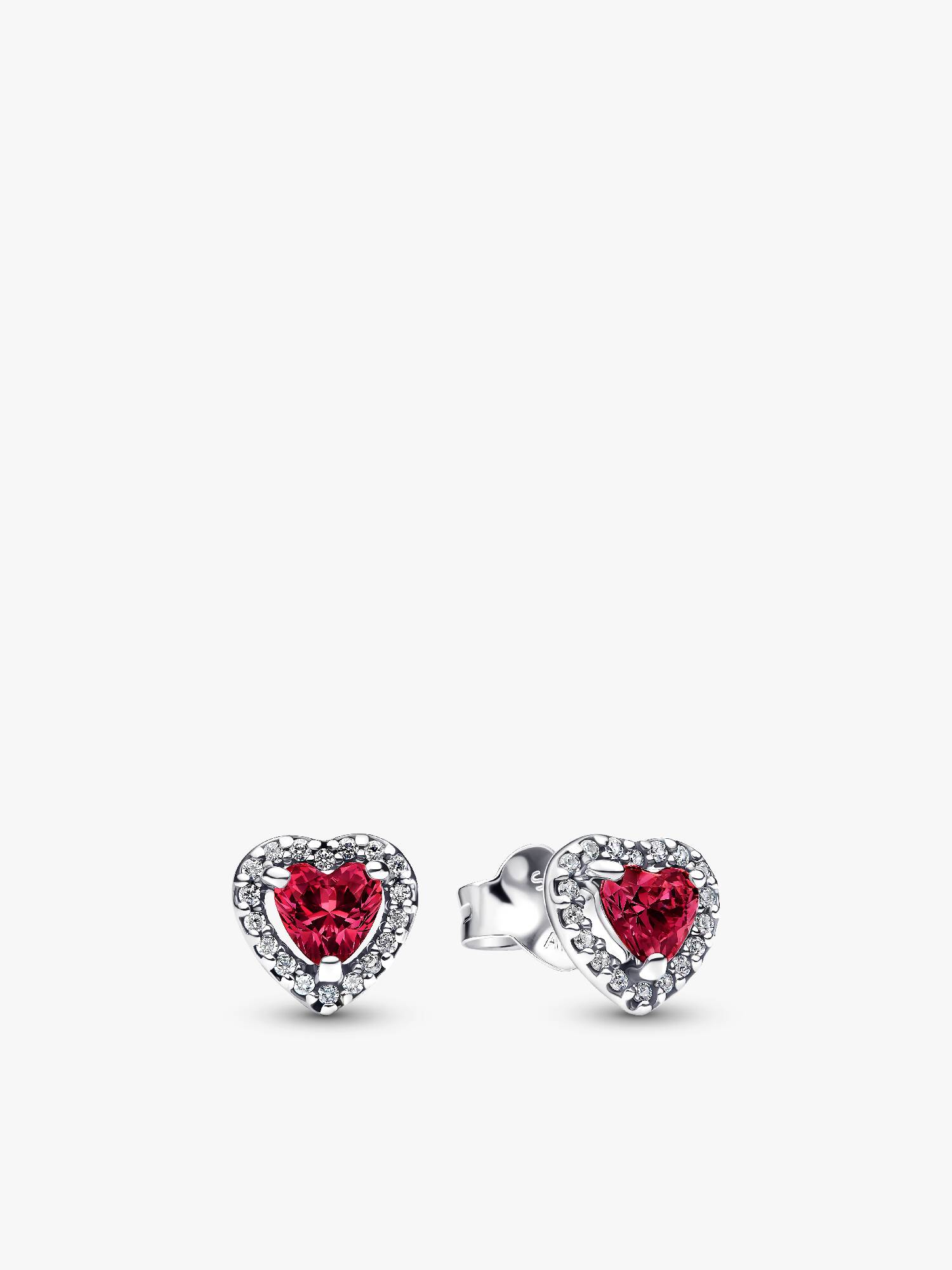 Elevated Red Heart Stud Earrings