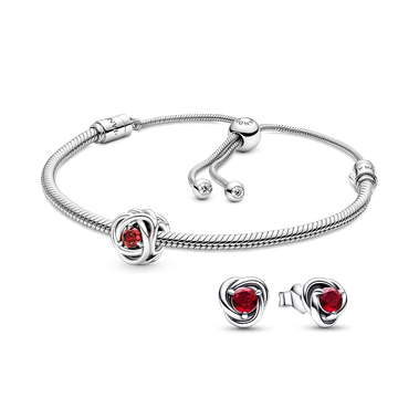 July Birthstone Charm and Earring Gift Set