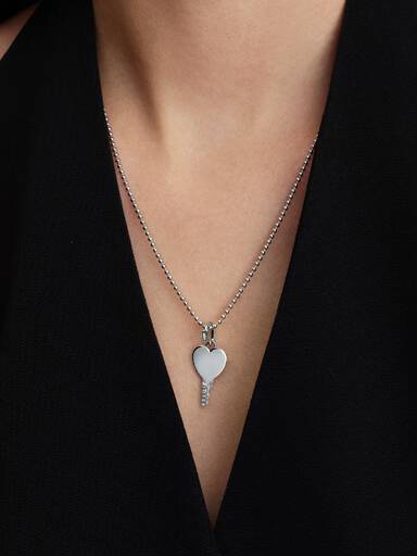 Engravable Heart Key Pendant