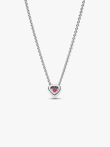 Elevated Red Heart Collier Necklace