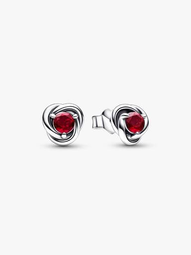July Crystal Birthstone Eternity Circle Stud Earrings