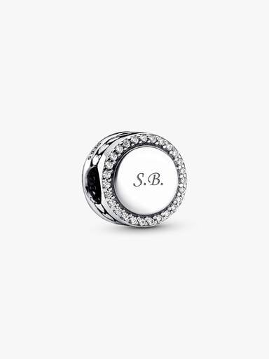 Engravable Sparkling Button Charm
