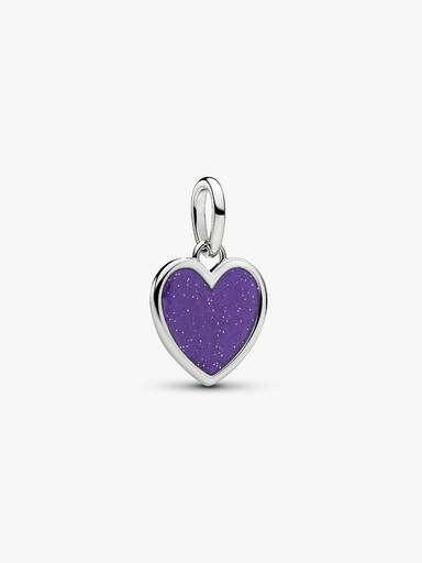 Engravable Purple Heart Dangle Charm