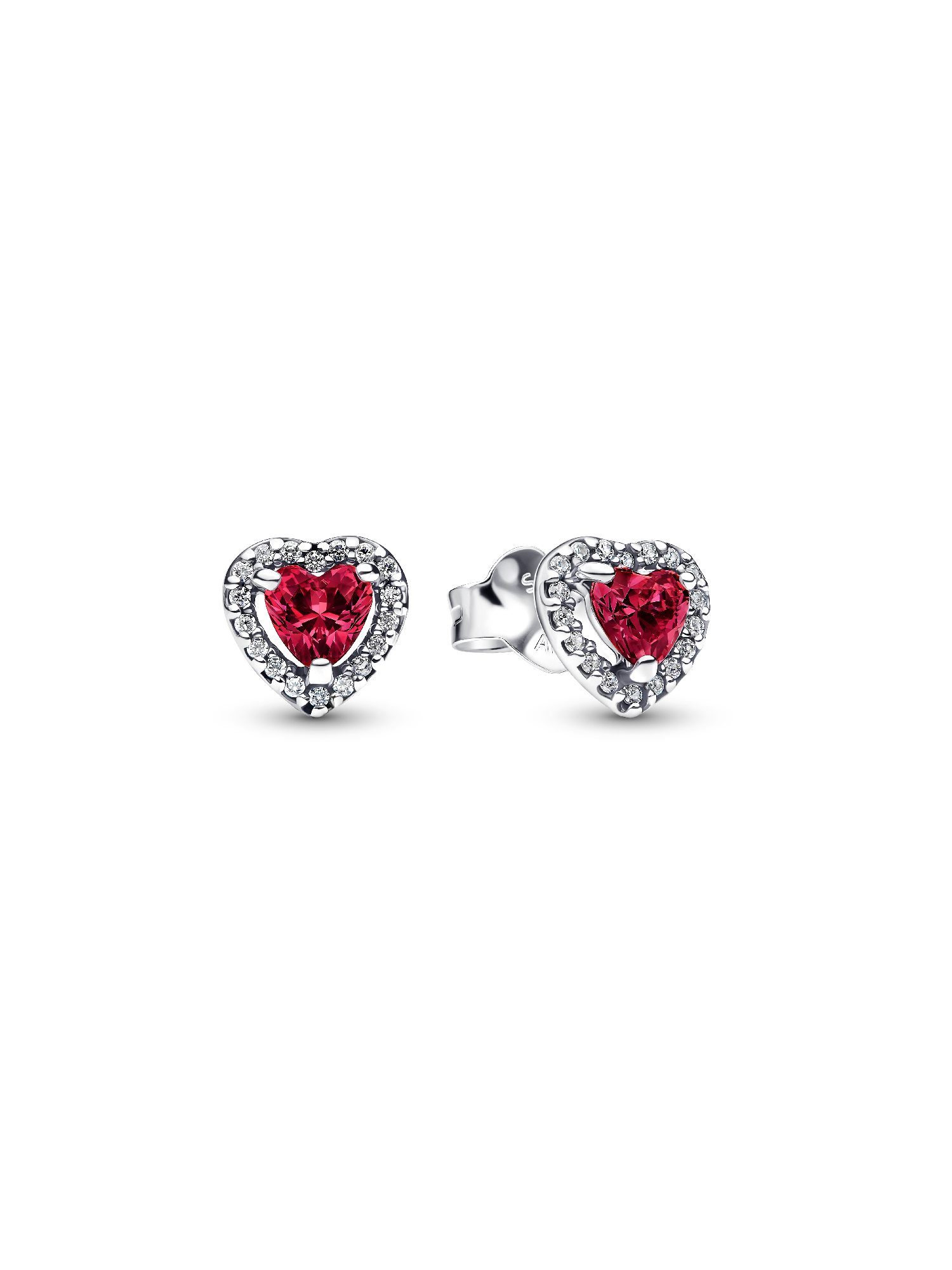 Elevated Red Heart Stud Earrings