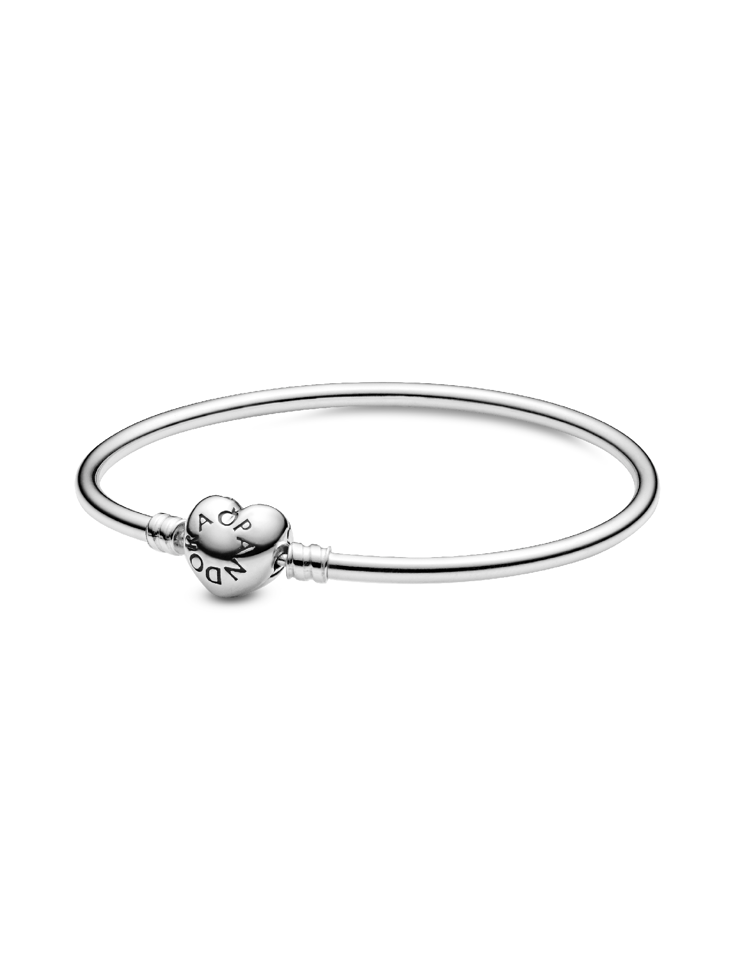 ブレスレット・バングル frank and easy sv tiny heart bangle Logo Heart Clasp Bangle | Sterling silver | Pandora SG