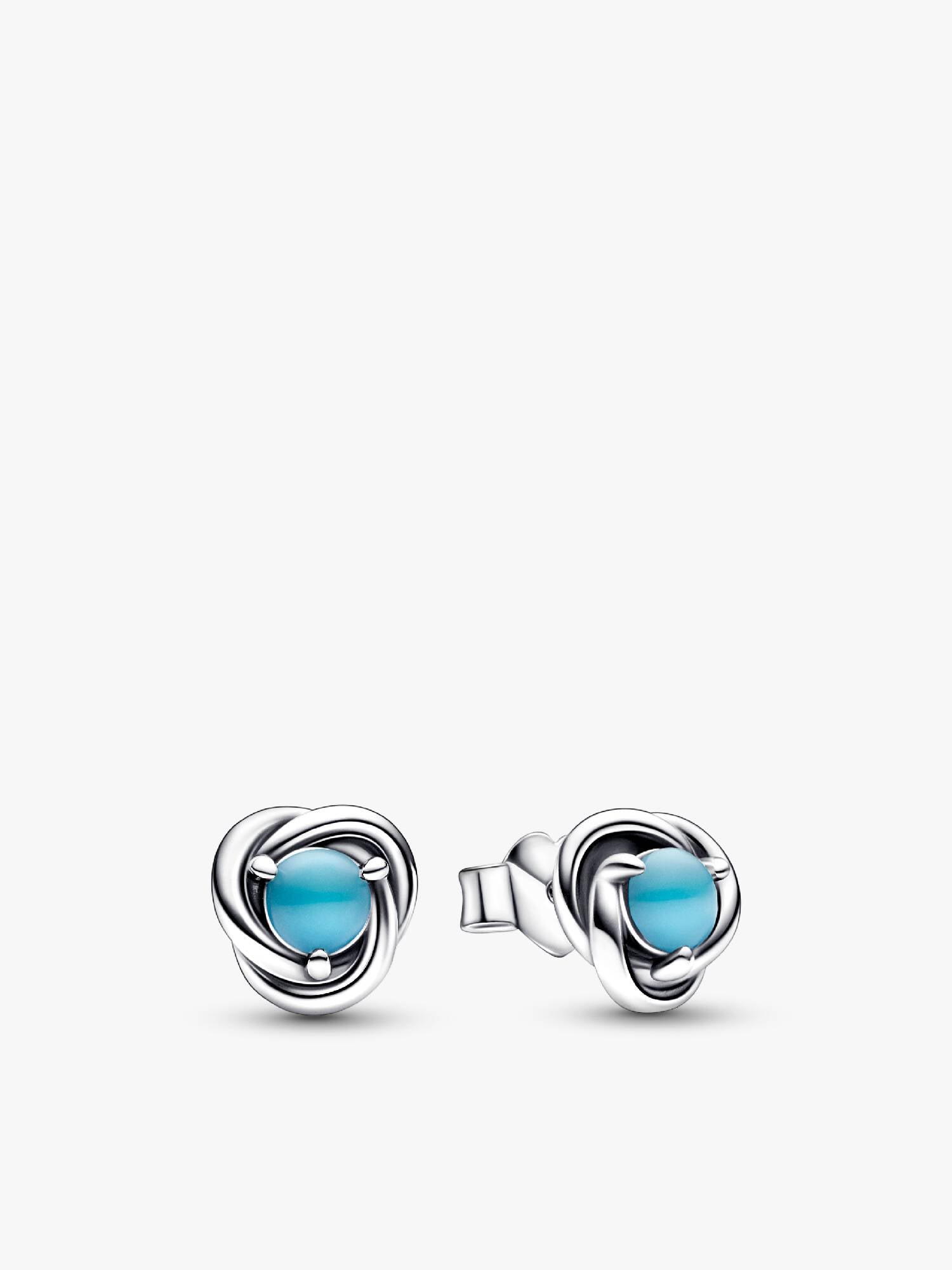 December Crystal Birthstone Eternity Circle Stud Earrings