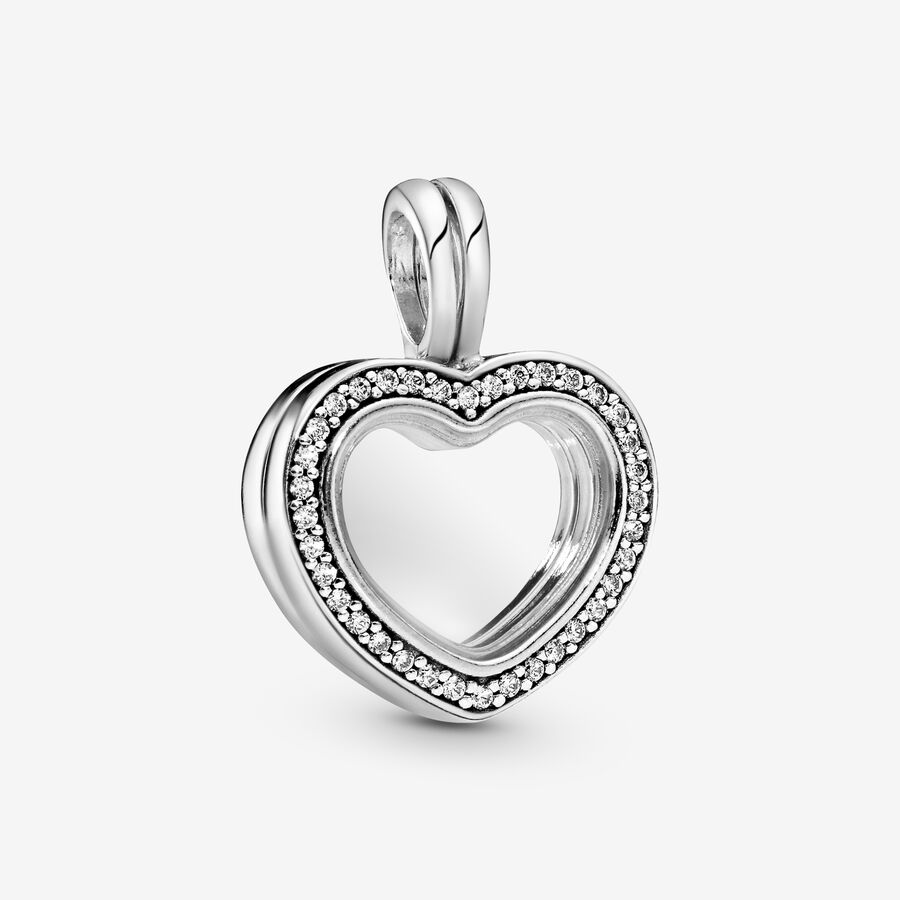 Pandora Lockets Sparkling Heart Dangle Charm image number 0