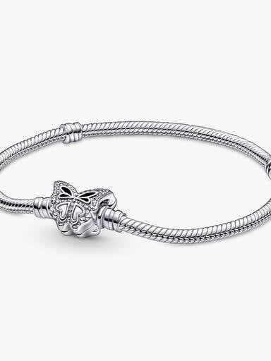Butterfly Clasp Snake Chain Bracelet