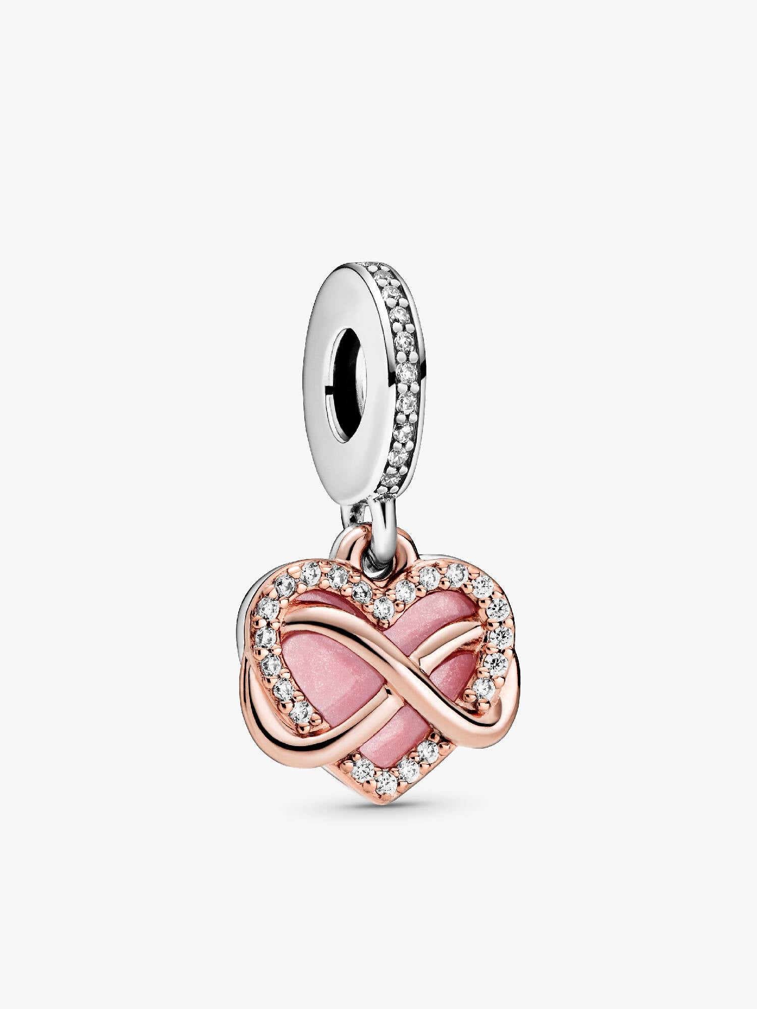 Sparkling Infinity Heart Dangle Charm