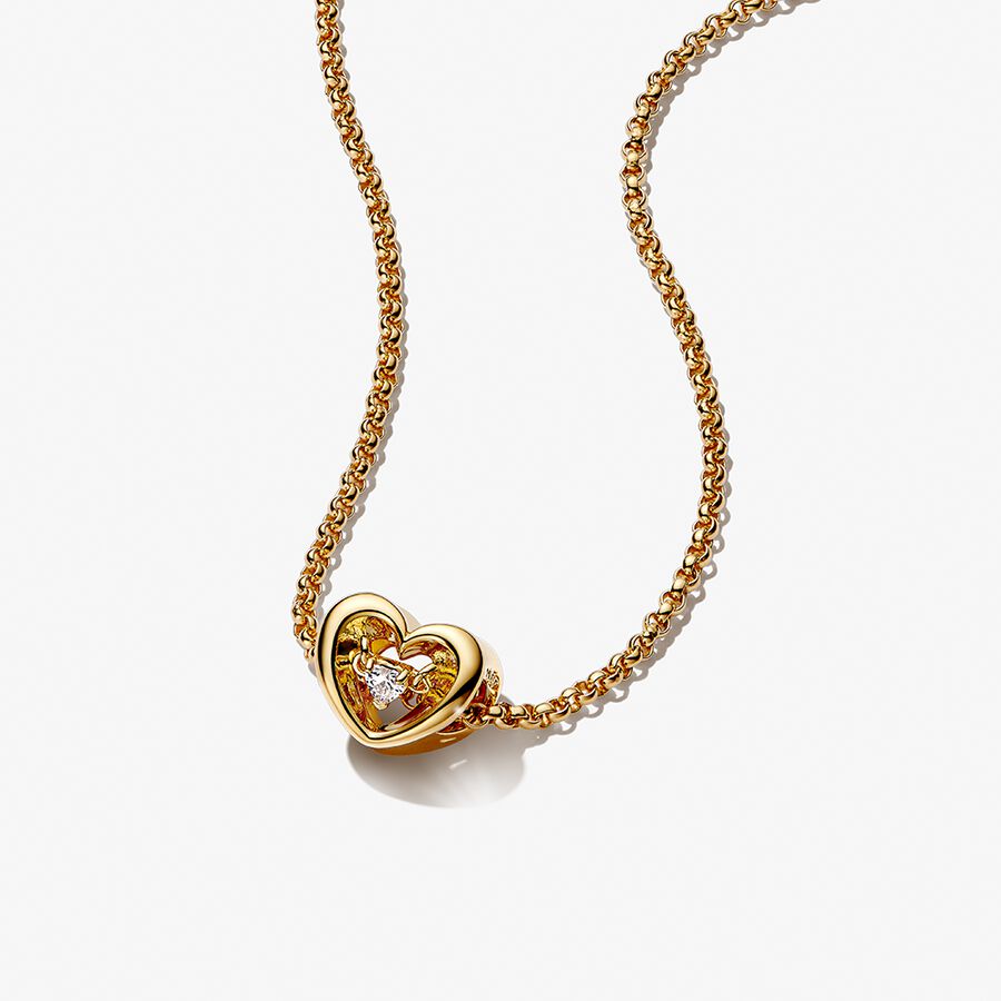 Rolo Chain Necklace and Radiant Heart Charm Set image number 0