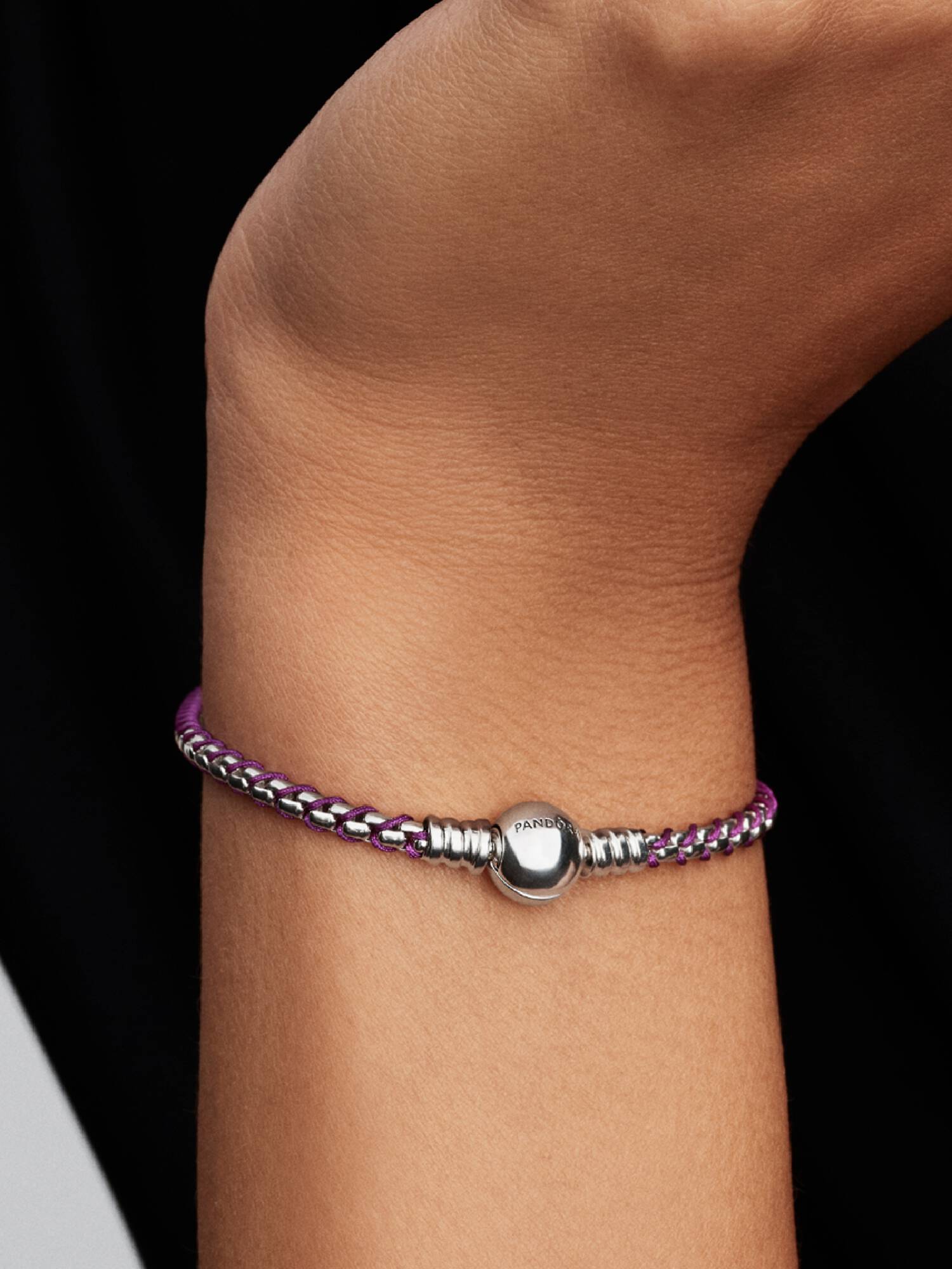 Purple Cord Box Chain Bracelet