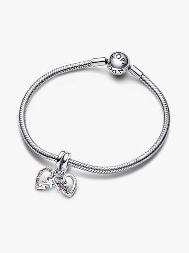 Puzzle Piece Hearts Splittable Friendship Dangle Charm
