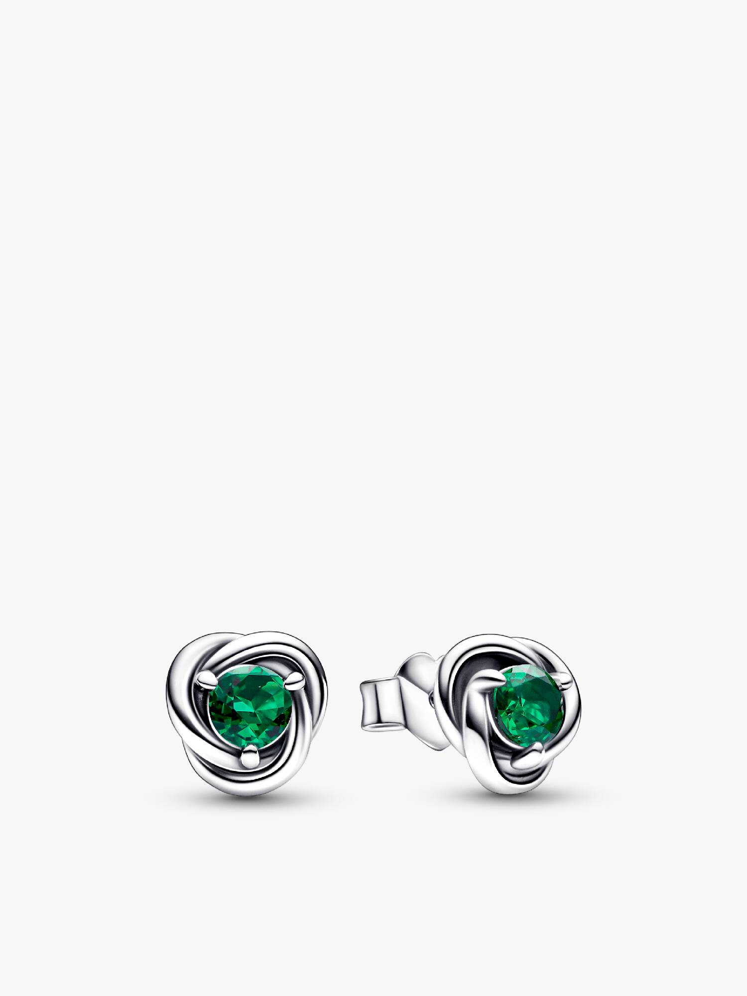 May Crystal Birthstone Eternity Circle Stud Earrings