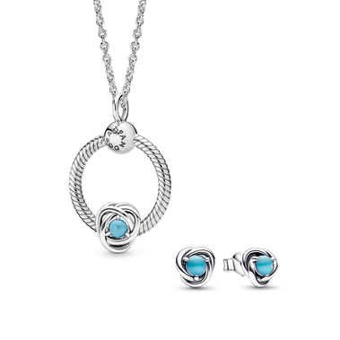 December Birthstone Necklace Charm and Earring Gift Set