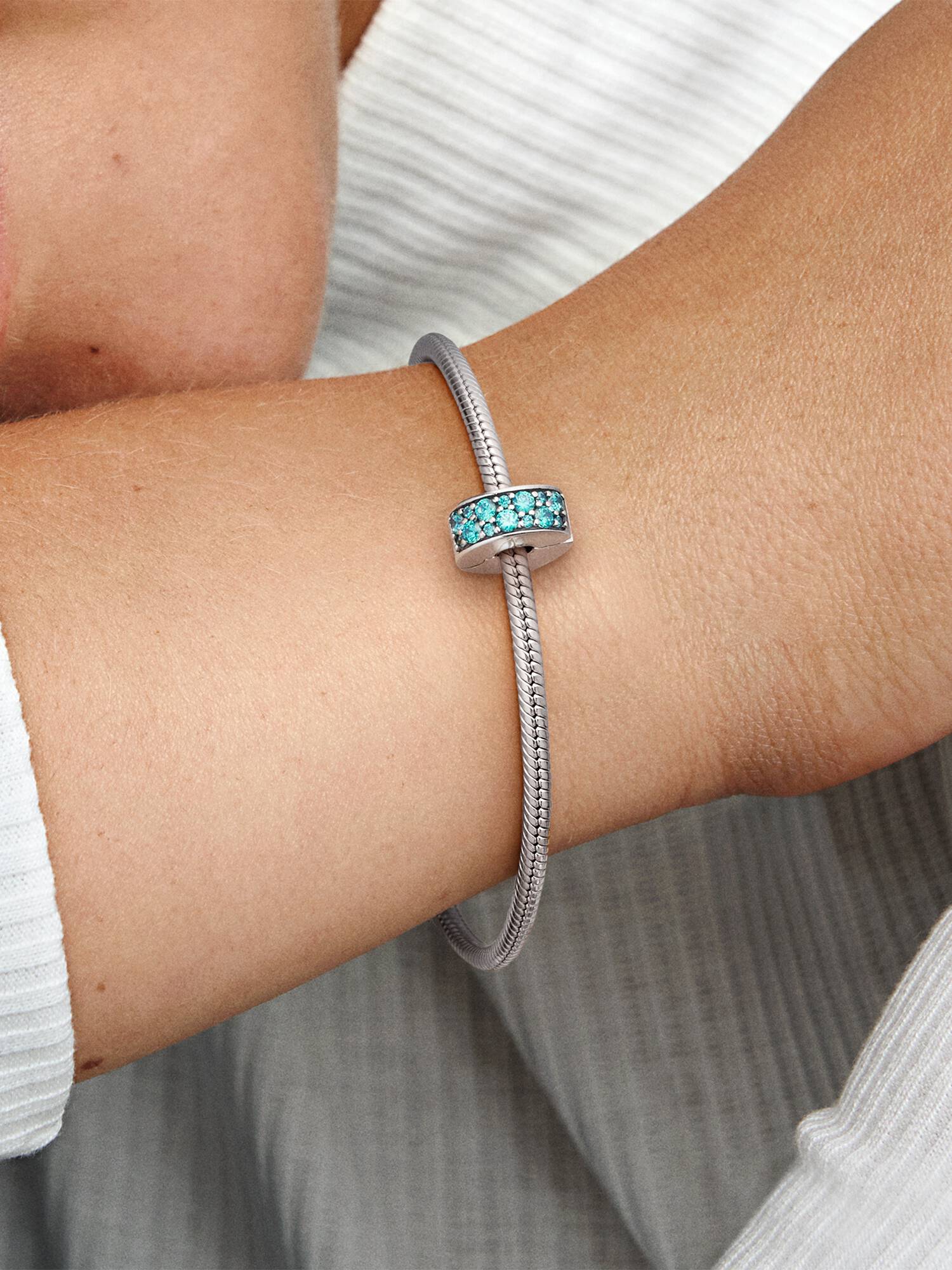 Teal Pavé Clip Charm