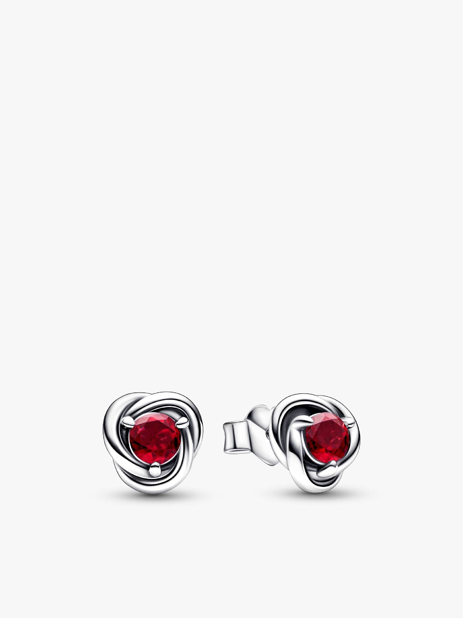 July Crystal Birthstone Eternity Circle Stud Earrings