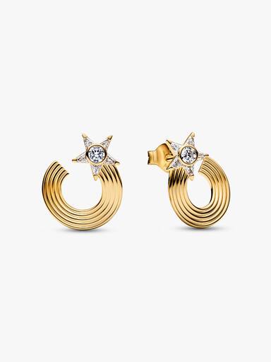 Sparkling Shooting Star Stud Earrings