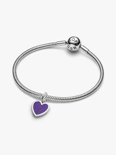 Engravable Purple Heart Dangle Charm