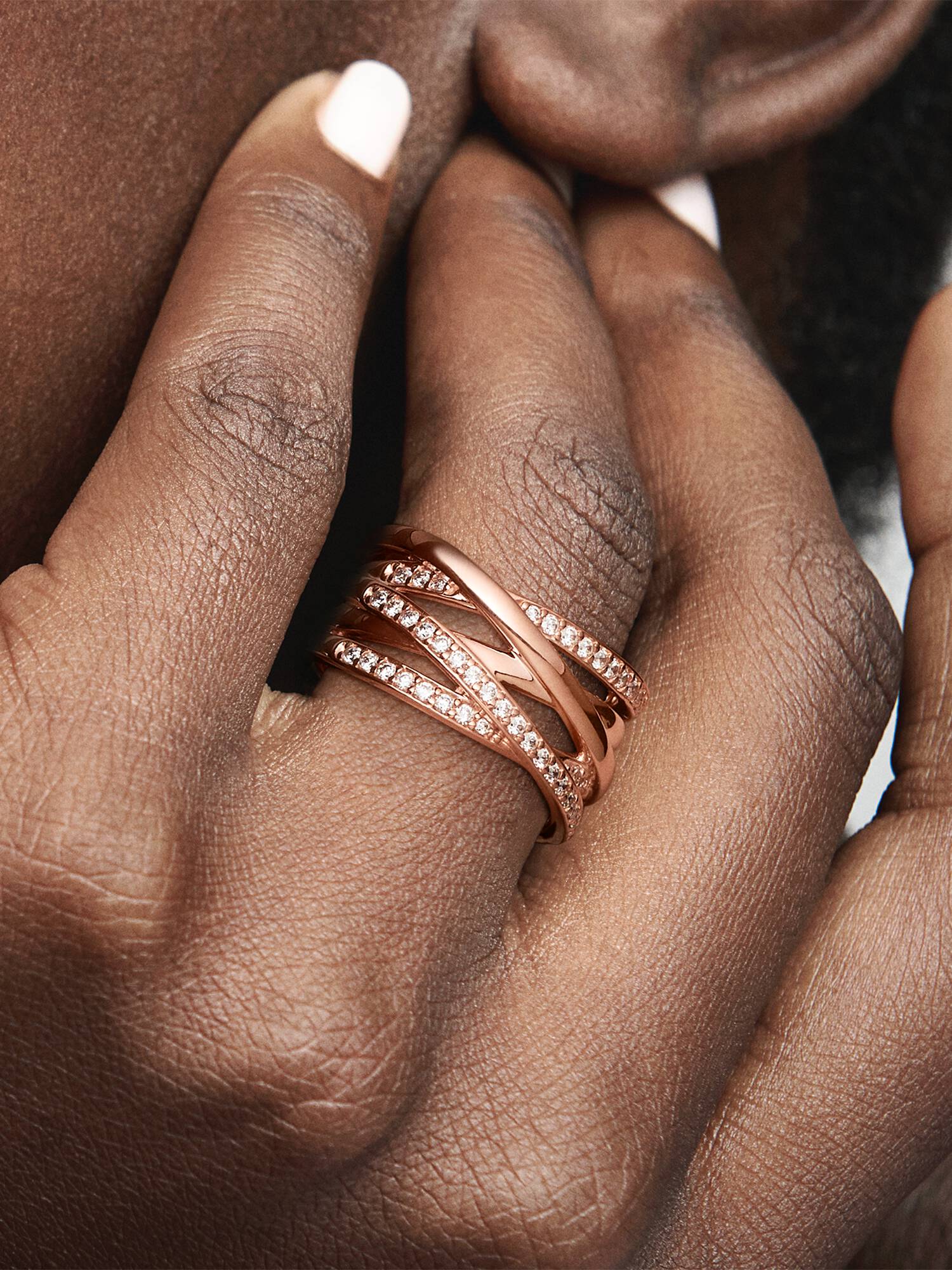 Pandora Rose Sparkling & Polished Lines Ring