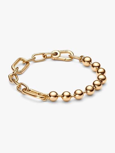 Metal Bead & Link Chain Bracelet