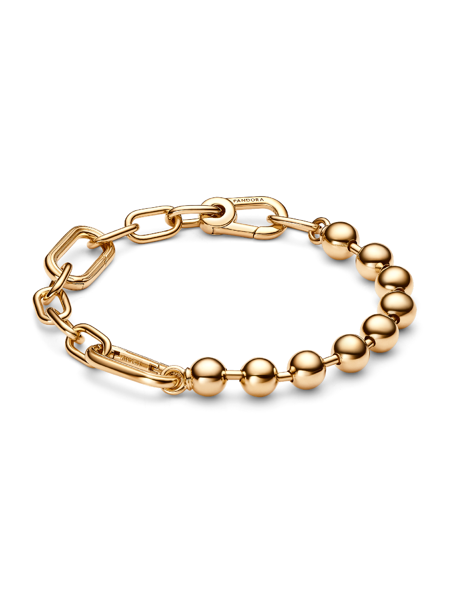 Metal Bead & Link Chain Bracelet