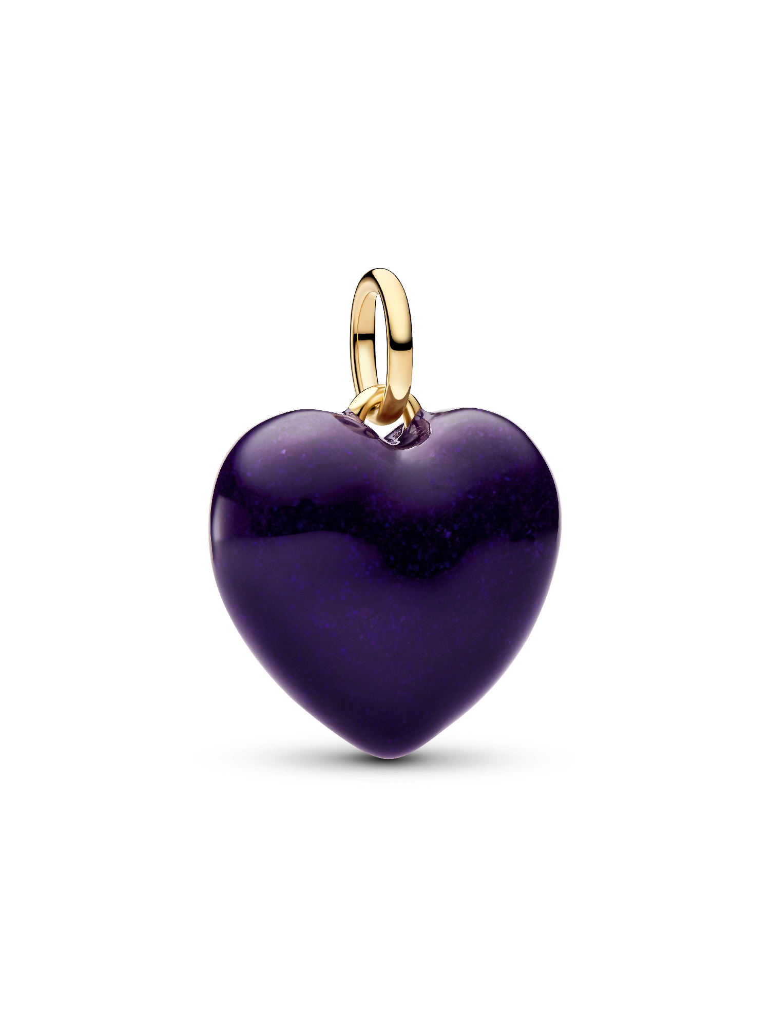 Purple Puffy Heart Dangle Charm