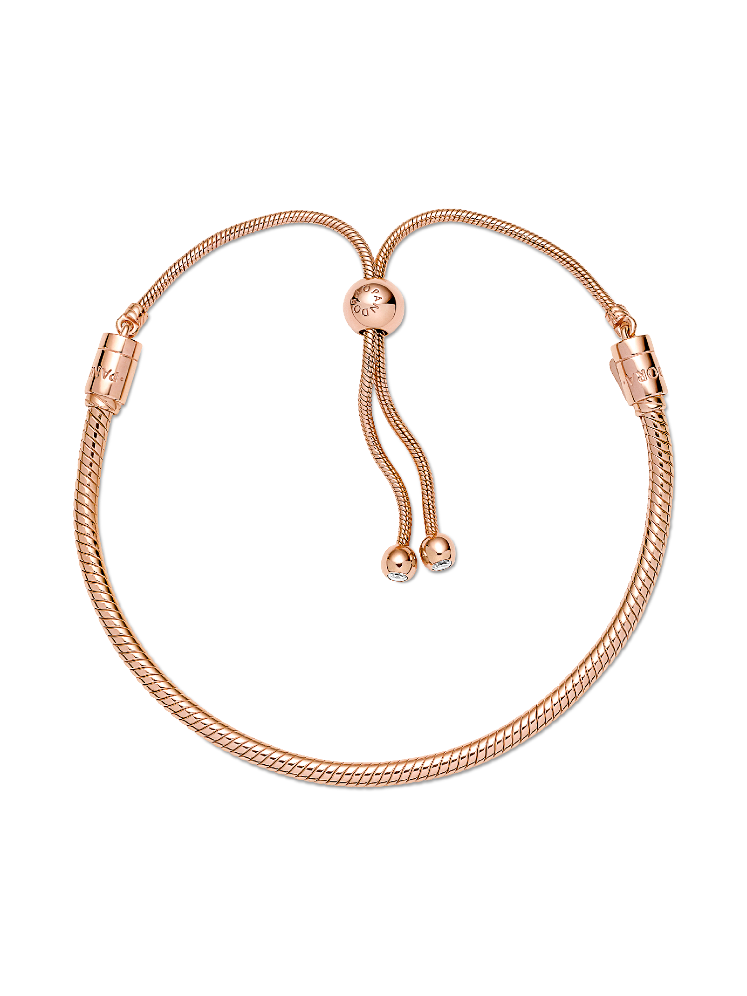 Pandora Moments Snake Chain Slider Bracelet | Rose gold plated