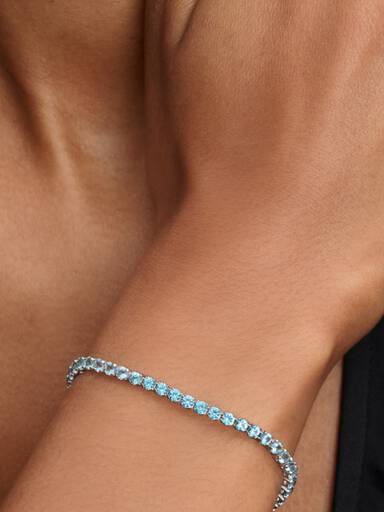 Sparkling Light Blue Tennis Bracelet