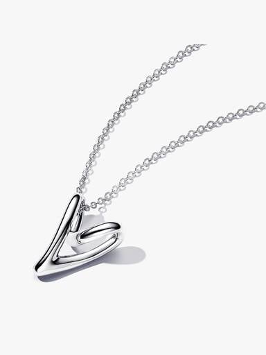 Organically Shaped Heart Pendant Necklace