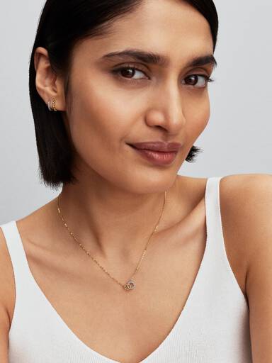 Beads & Pavé Interlocking Circles Necklace