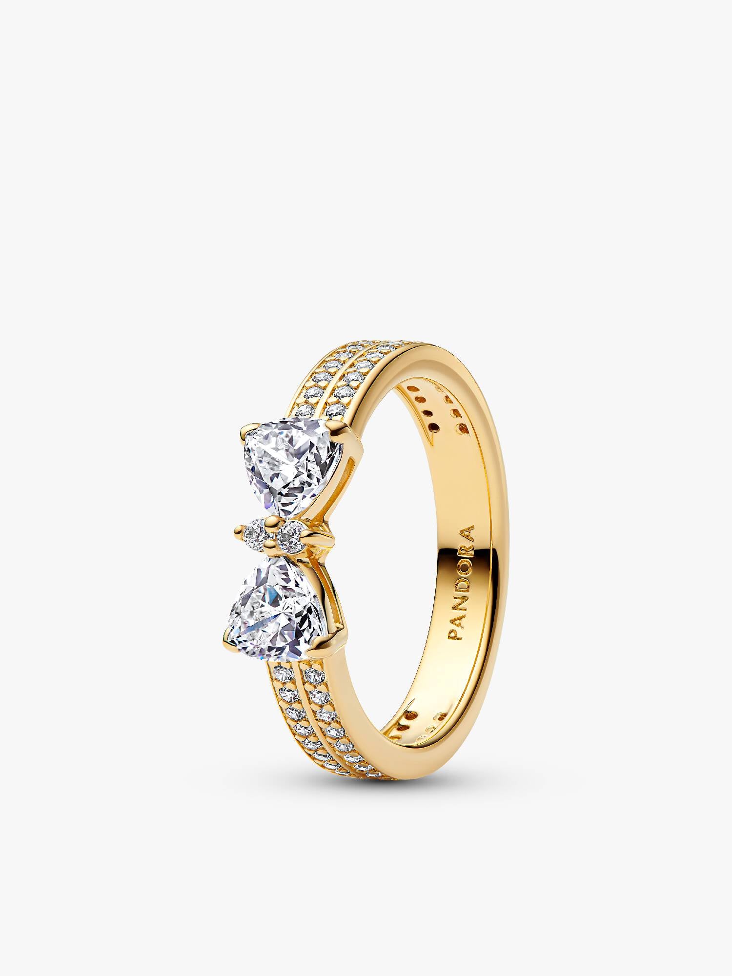 Sparkling Bow Double-row Ring