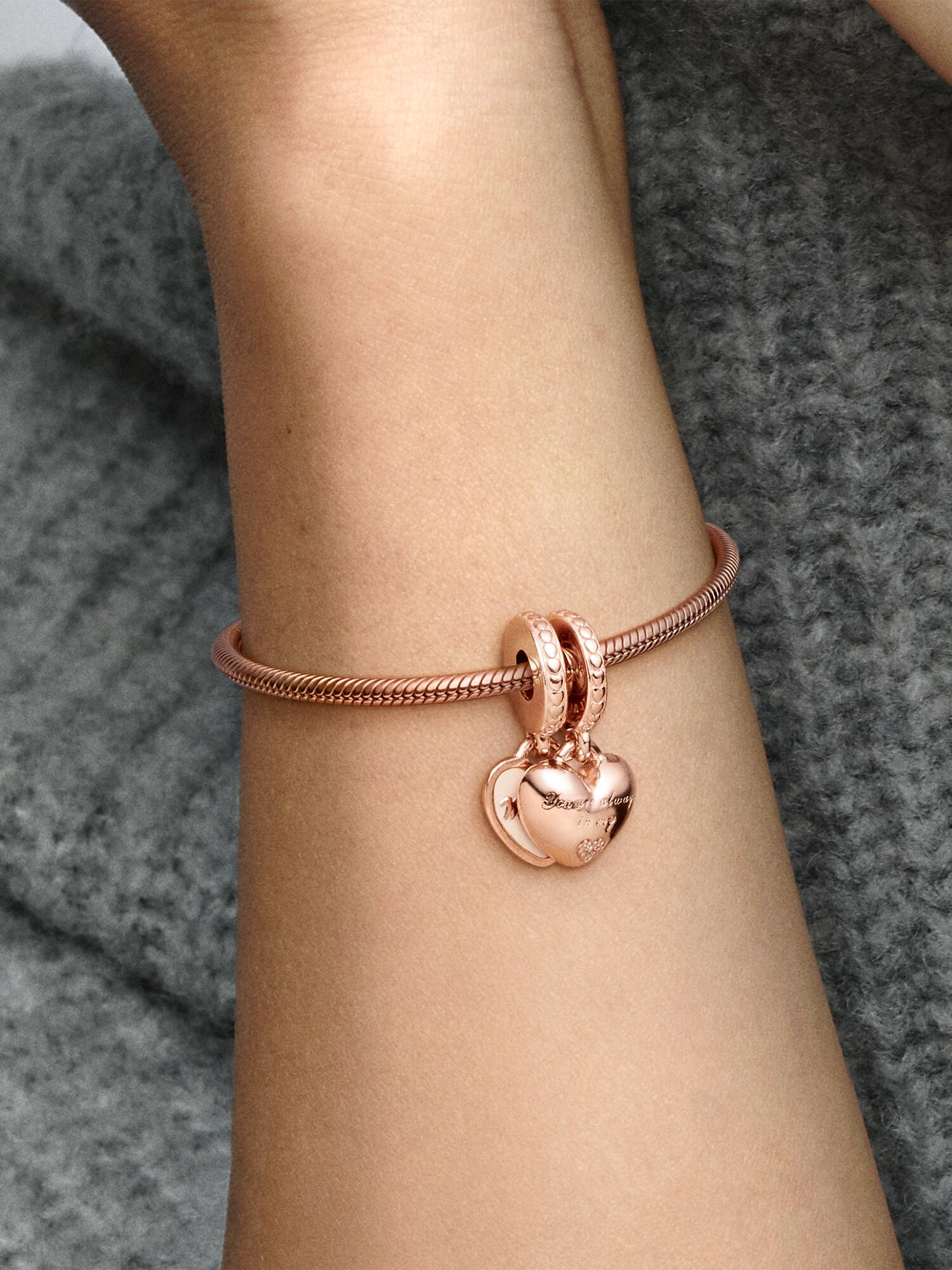 You're Always in My Heart Split Dangle Charm