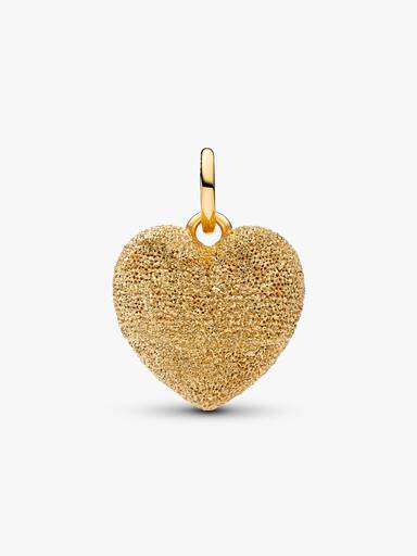 Textured Puffy Heart Dangle Charm