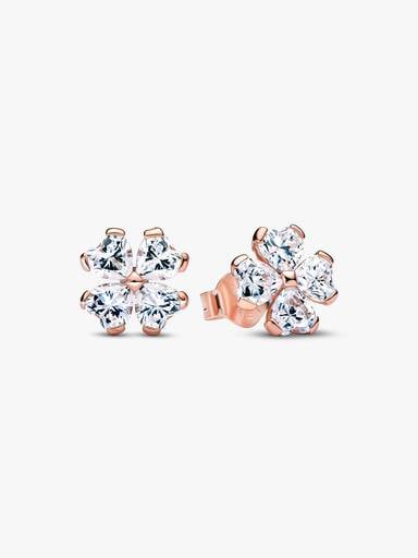 Sparkling Lucky Clover Stud Earrings