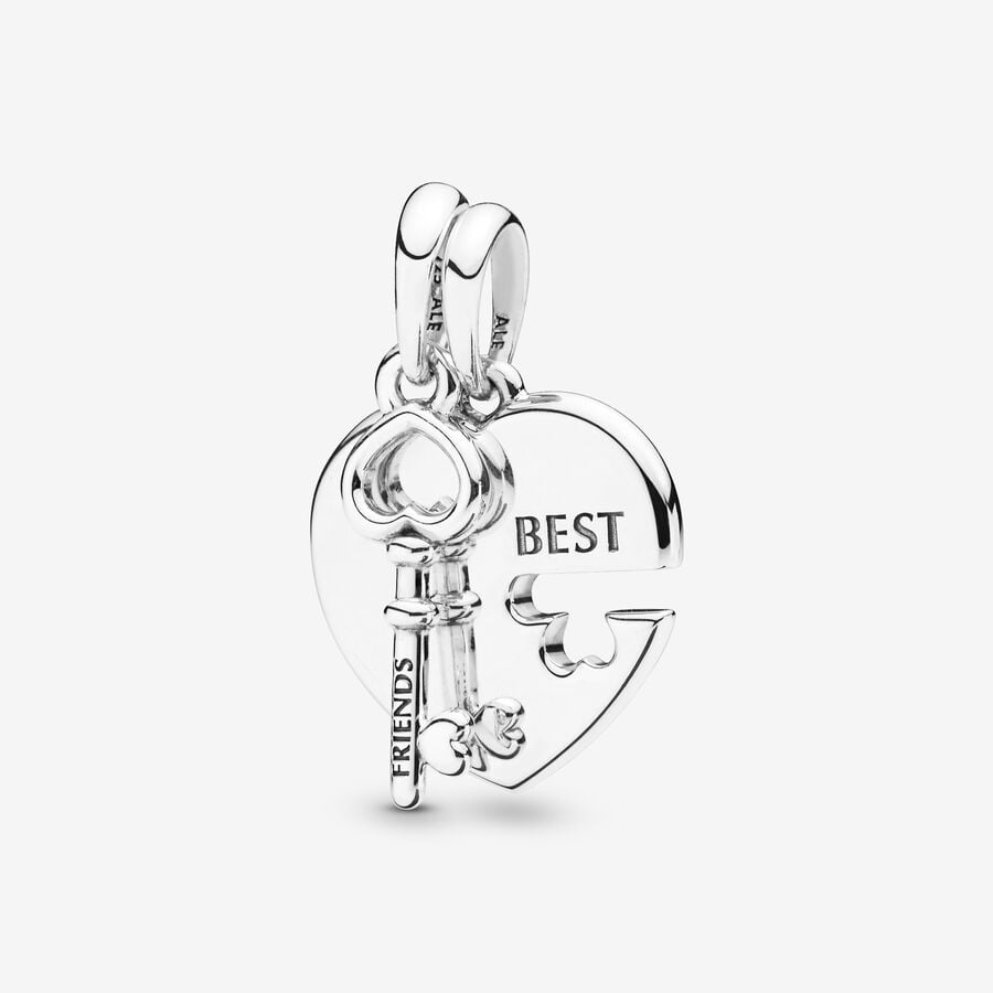 Best Friends Heart & Key Pendant image number 0