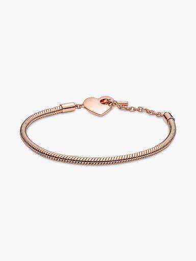 Pandora Moments Heart T-Bar Snake Chain Bracelet