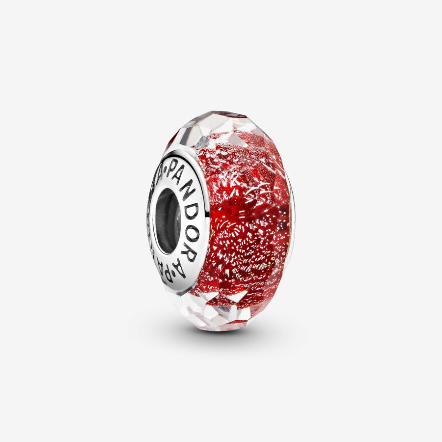 Faceted Red Murano Glass Charm image number 0