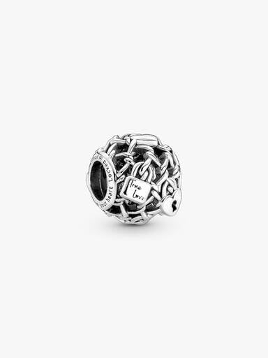 Openwork Chain Link Padlock Charm