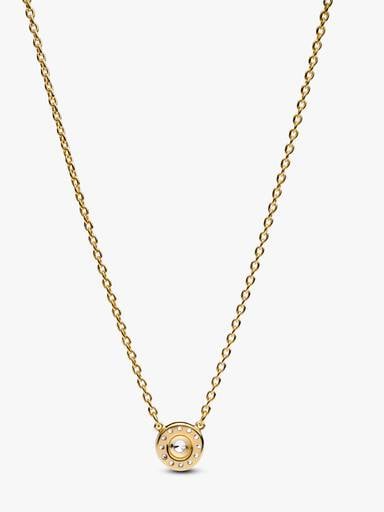 Round Pavé Halo Pendant Necklace