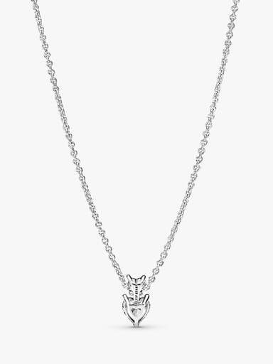 Double Heart Pendant Sparkling Collier Necklace