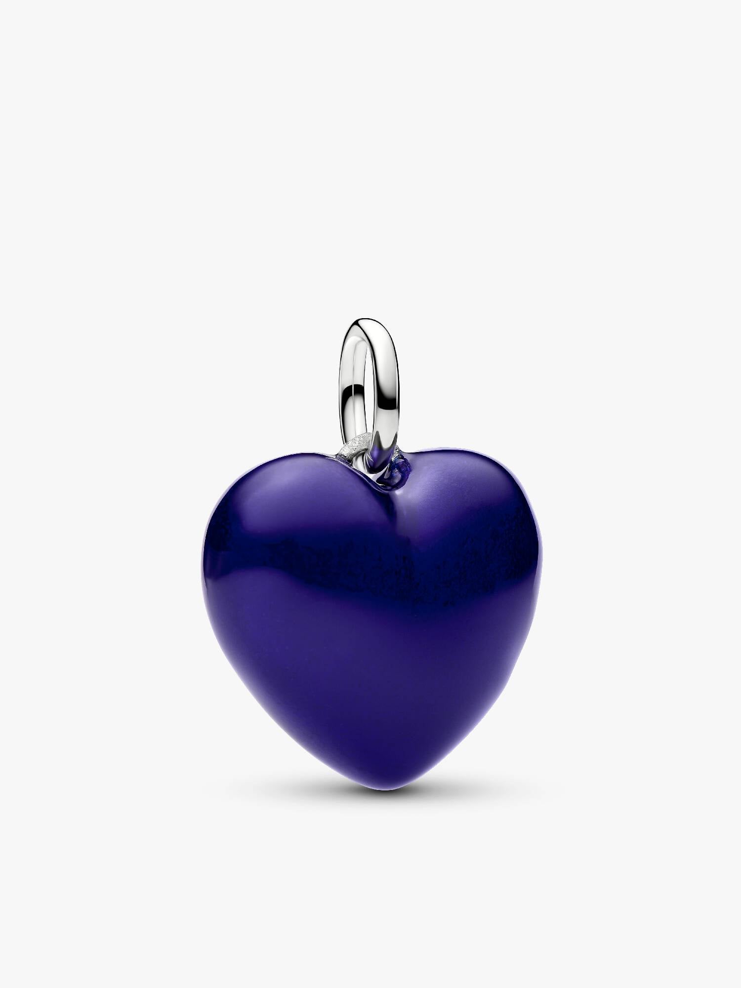 Blue Puffy Heart Dangle Charm