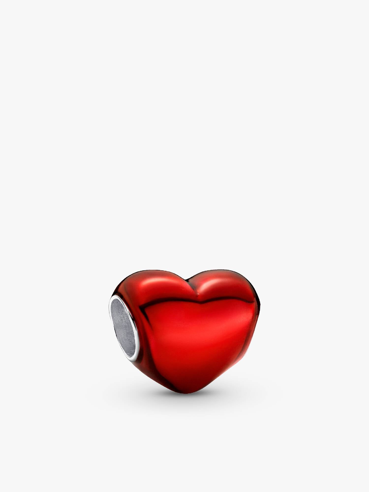 Metallic Red Heart Charm
