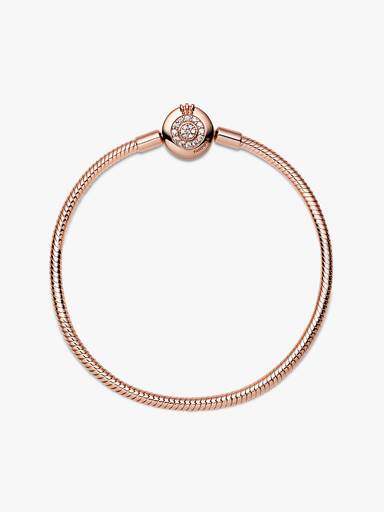 Sparkling Crown O Snake Chain Bracelet
