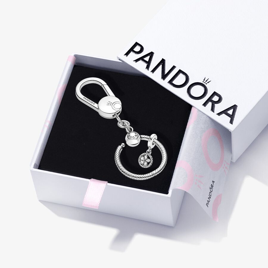 Pandora Moments Snowflake Charm Key Ring Set