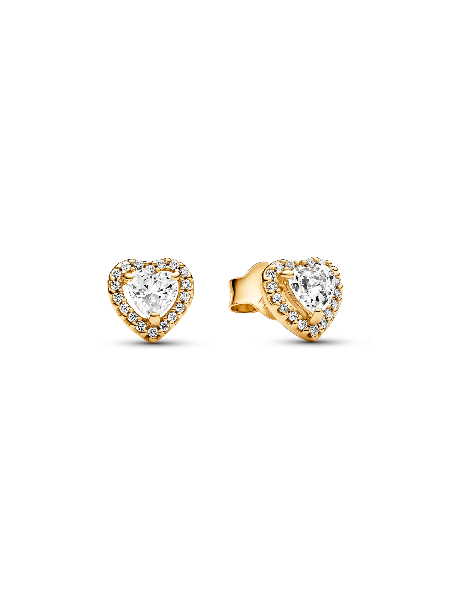 Sparkling Elevated Heart Stud Earrings