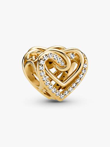 Sparkling Entwined Hearts Charm