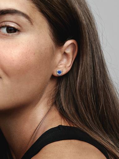 September Crystal Birthstone Eternity Circle Stud Earrings