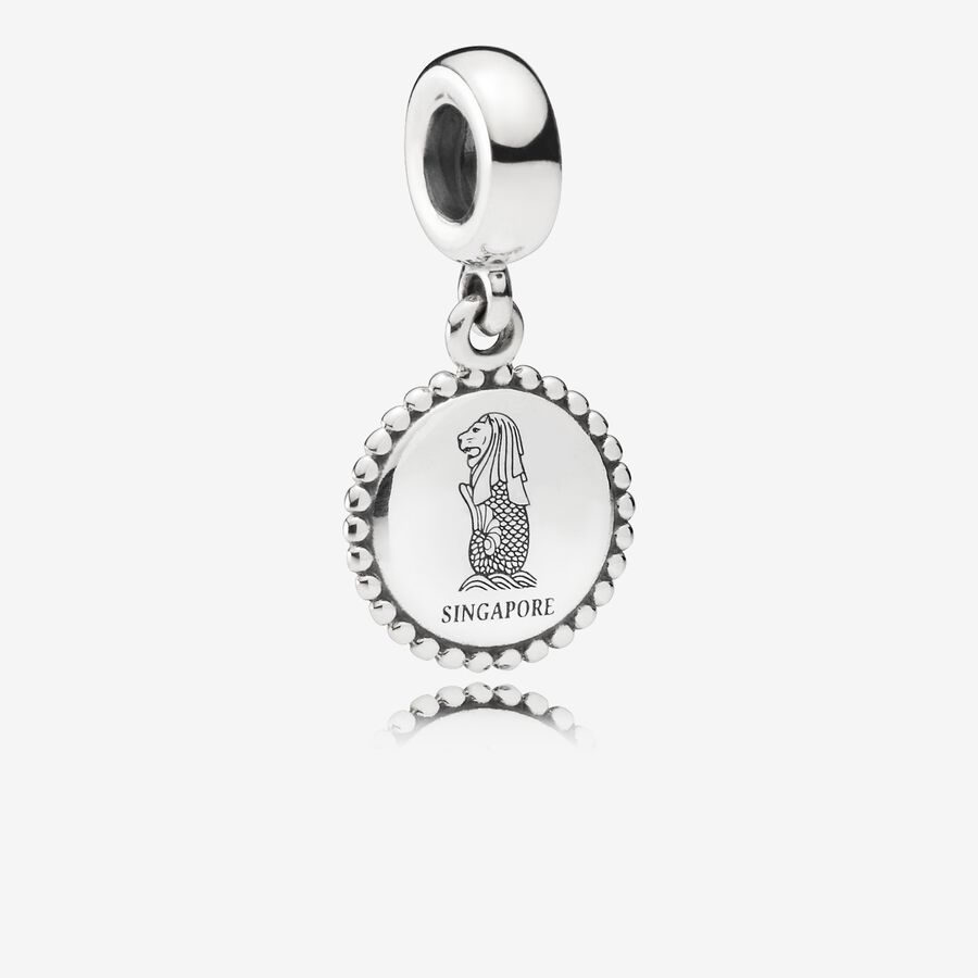 Merlion Silver Dangle Charm image number 0