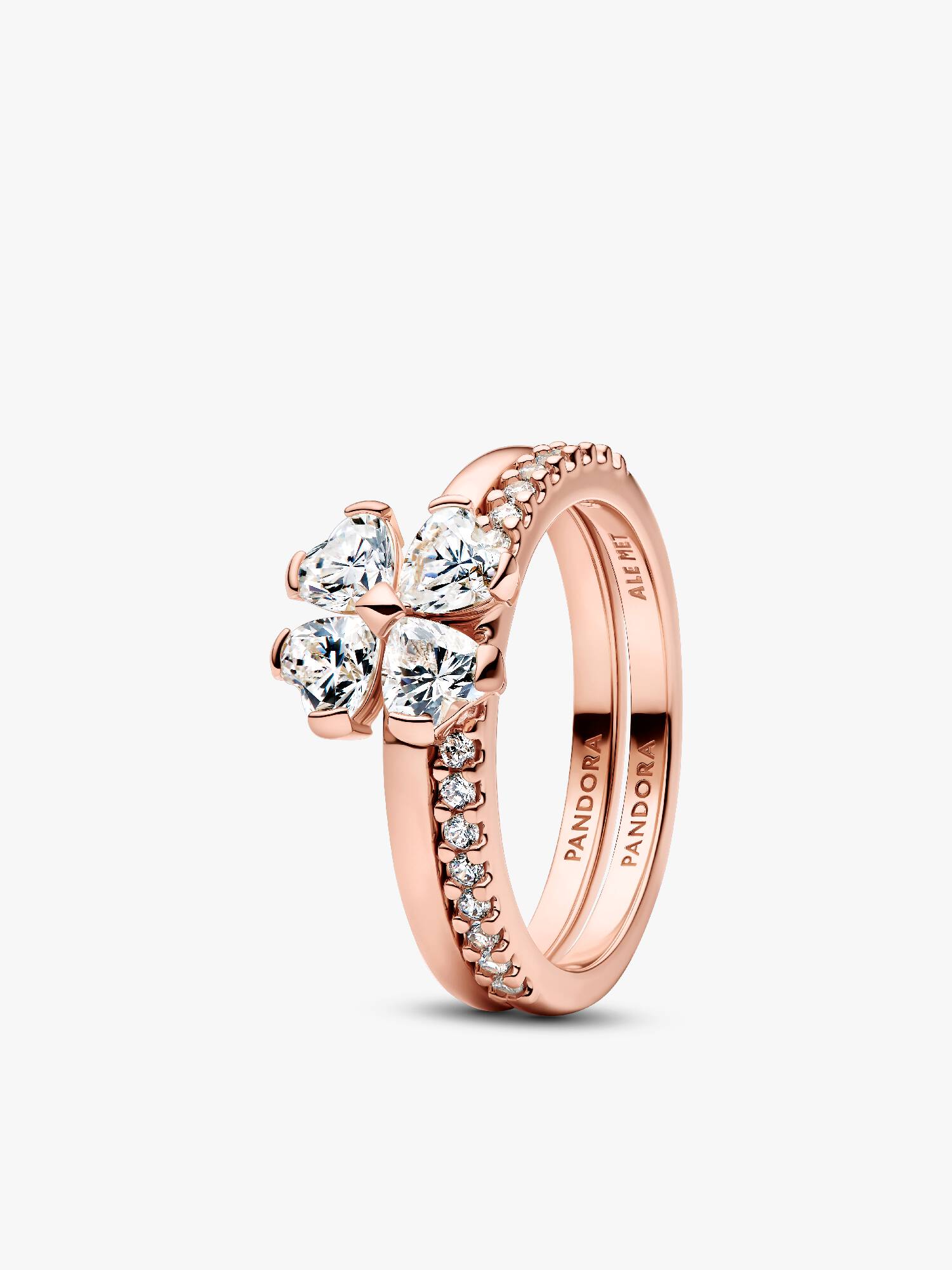 Sparkling Lucky Clover Splittable Ring
