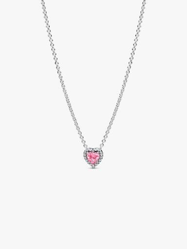 Pink Elevated Heart Necklace